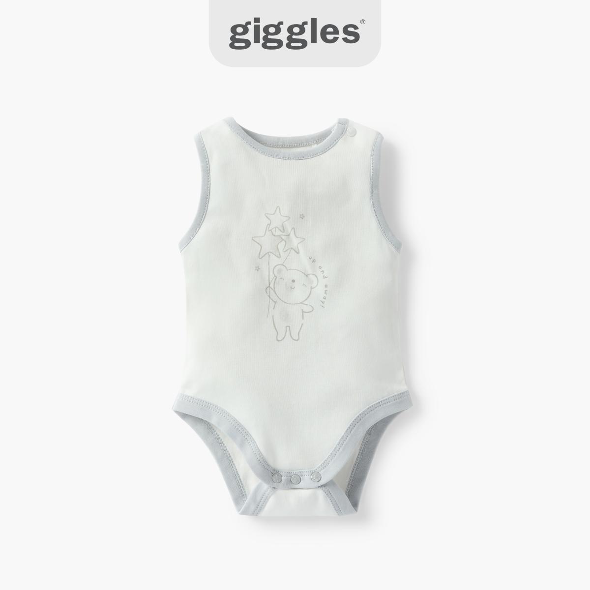 Giggles Bear Print Sleeveless Bodysuit
