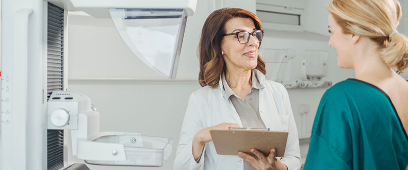 Woman getting tested for breast cancer 